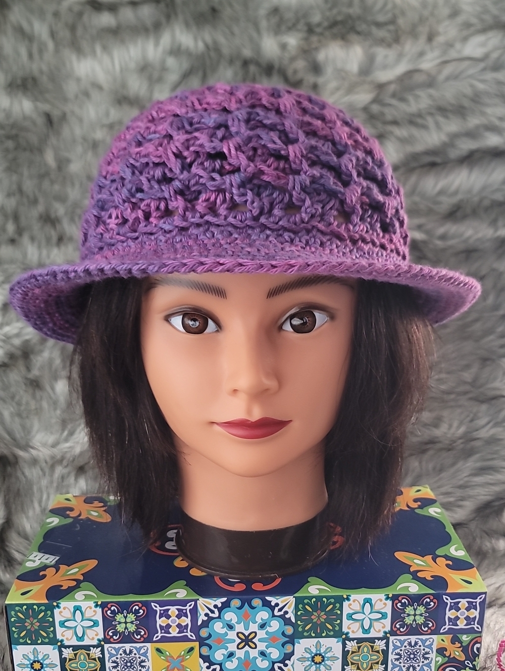 Handcrafted Purple Crochet Bucket Hat